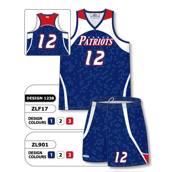 Athletic Knit Custom Sublimated Girls Racer Back Lacrosse Uniform Set Design 1238 (ZLFS17-1238)